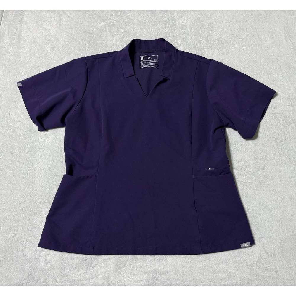 Figs Inala Scrub Top Women's XXL Dark Purple Technical Collection 4994